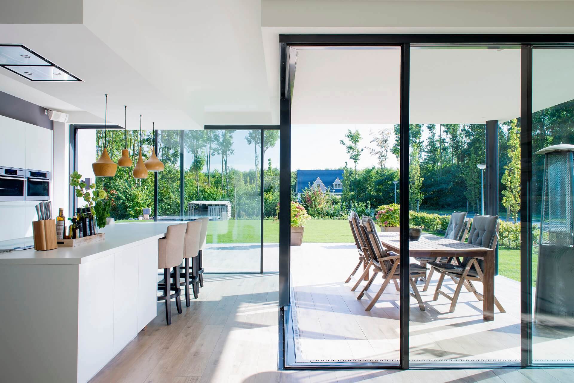 Villa Almere-Leefkeuken-Schuifpui-Metaglas