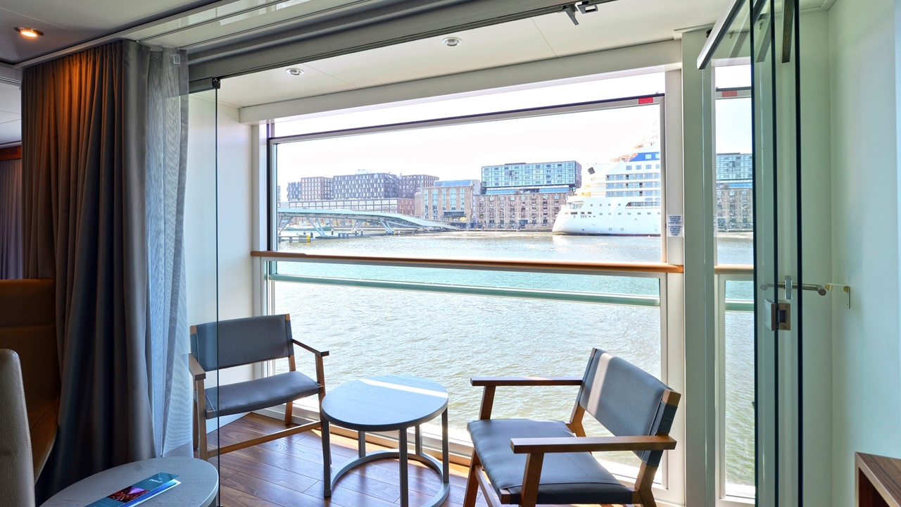 River Cruiseship Emerald Dawn balcony interior